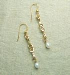 Gold Wire Square Knot Earrings